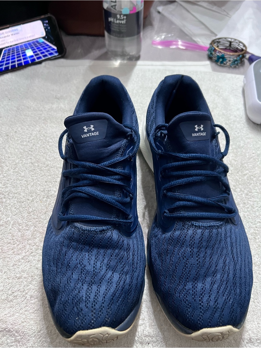Under Armour Charged Vantage Mens 10.5 Navy Running Shoes 3023550-405